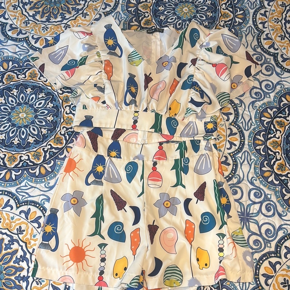 Vibrant High Waist Women's Two piece set